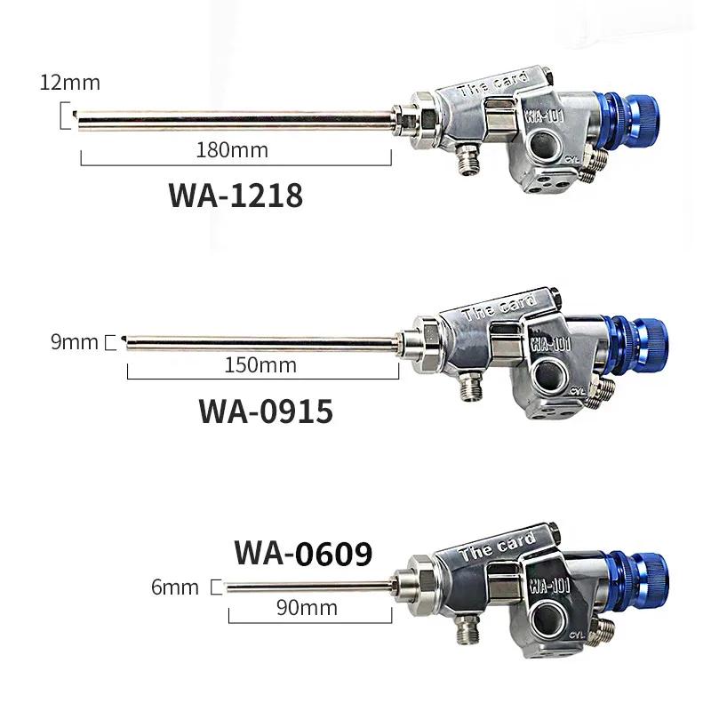 WA-1218 automatic spray gun 0915 long pipe with angle and bevel 0609 direct spray paint spray gun with long rod.