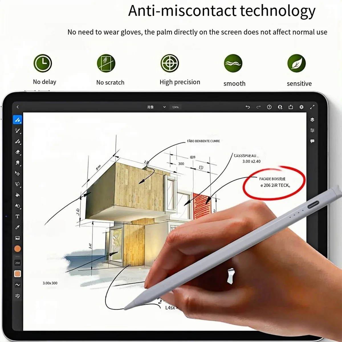Peilinc Pencil A8 for Apple iPad 2018-2025, (2X Faster Charge), Tilt Sensitivity, Pixel Precision, Stylus Pen for iPad 11/10/9/8