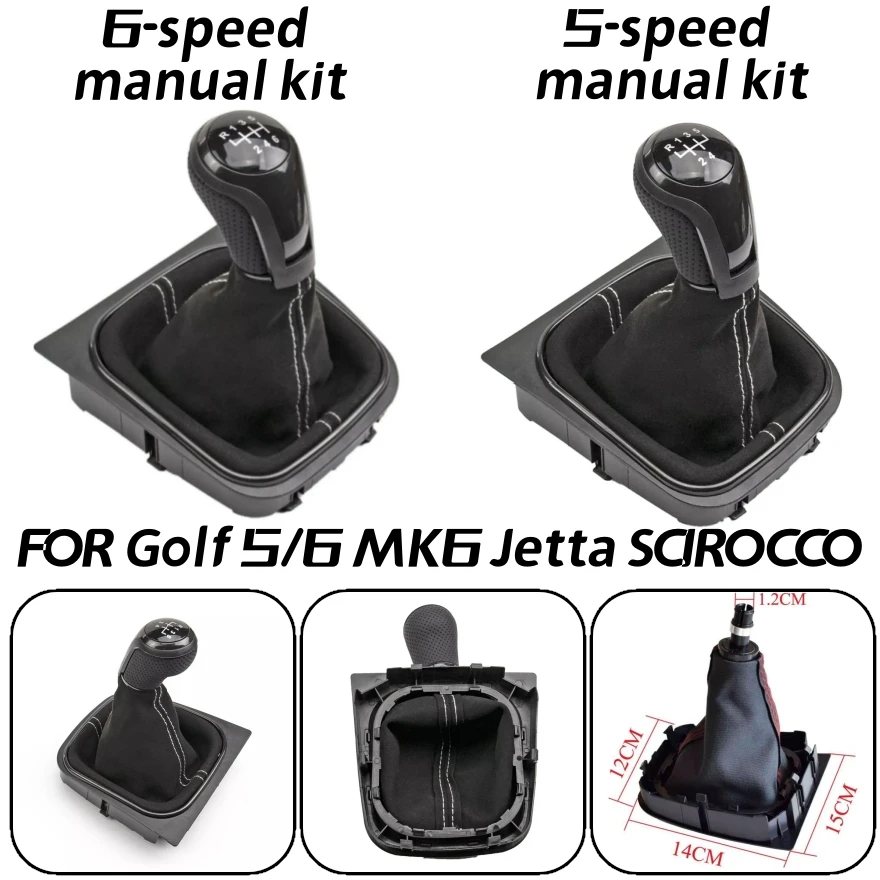 Pommeau de levier de vitesse de voiture 5/6 vitesses avec botte de guêtre pour Golf 5/6 MK5/6 manuel pour Jetta SCIROCCO III 137 138 EOS 1F7 1F8