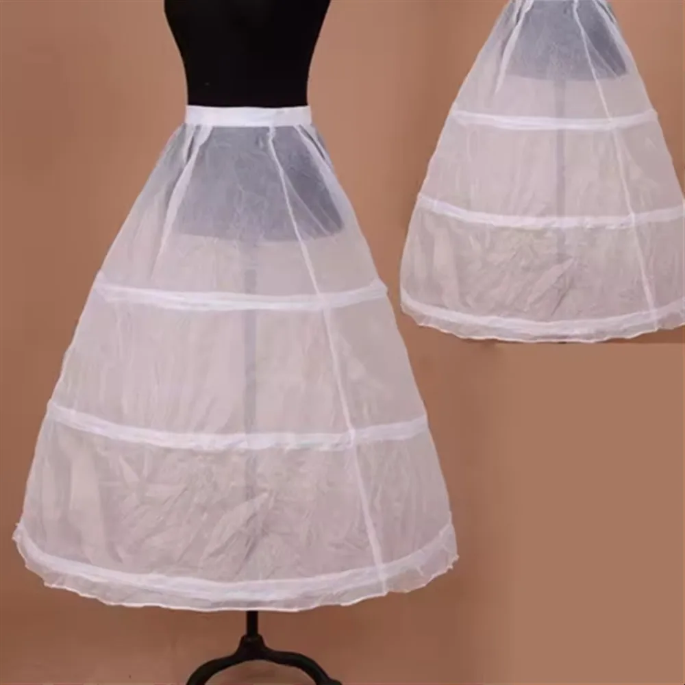 

Women's Petticoat 3 Hoops White Underskirt Wedding Accessories Bridal Wedding Lolita Cosplay Petticoat vestidos de comunión
