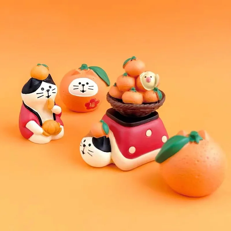 ZAKKA Grocery Japanese Resin Modle Cat Orange INS Creative Trend Play Miniature Gift DIY Home Craft Ornaments Desktop Jewelry