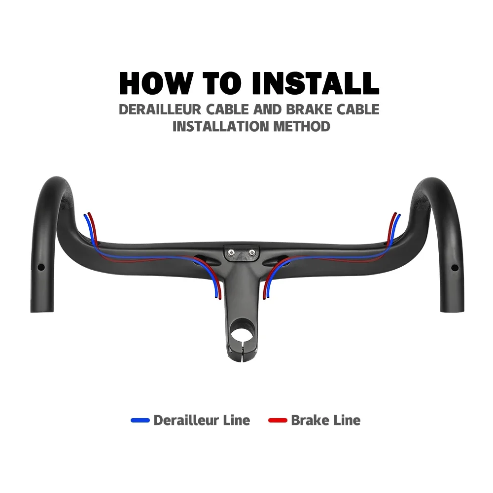 TOSEEK TR5500 Bicycle Handlebar T800Carbon Handlebar Integrated Road 28.6mm Integrated Road Handlebar With Bike Computer Holder