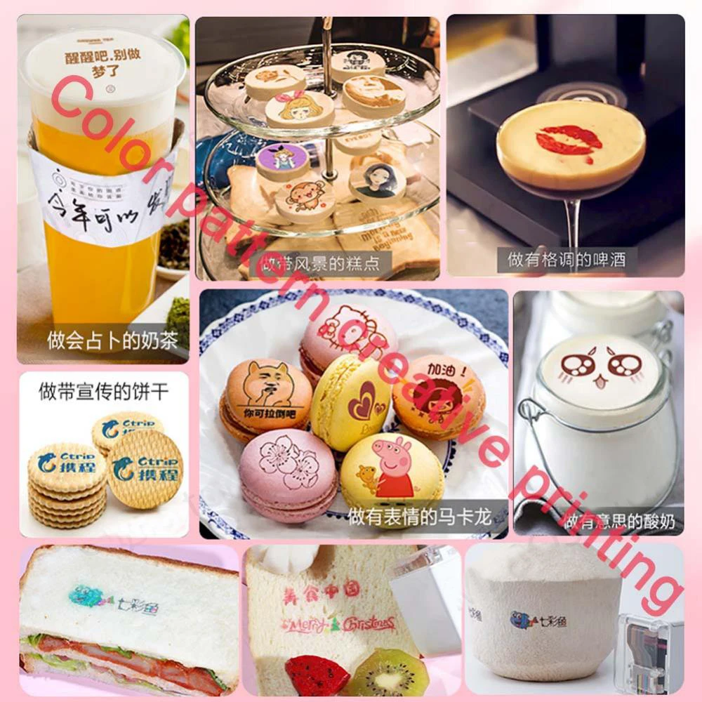 Handheld Three Color Thermal Inkjet Mini Food Printer For Bread Coffee Latte Art Cake Diy Edible Ink Mini Color Printpen