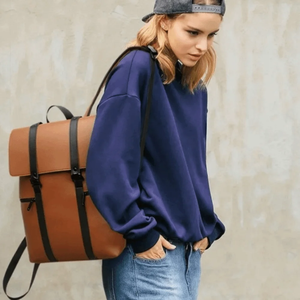 

Waterproof School Bags Solid Color Portable Travel Backpack Large Capacity Adjustable Shoulder Strap Laptop Backpacks