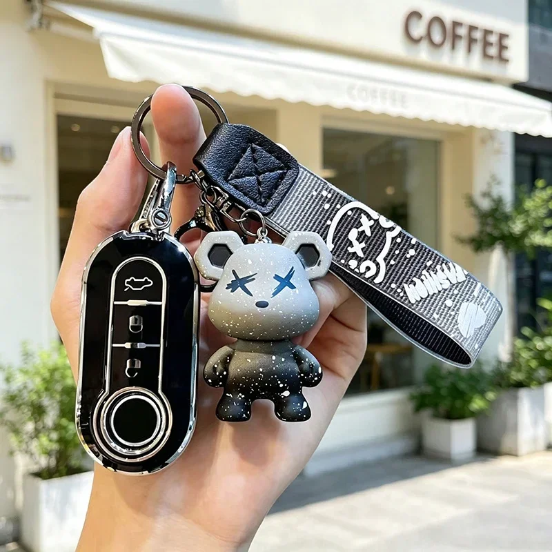 TPU Remote Car Key Shell Case for Fiat 500 Panda Punto Bravo Ducato Peugeot Boxer Citroen Jumper Auto Accessories