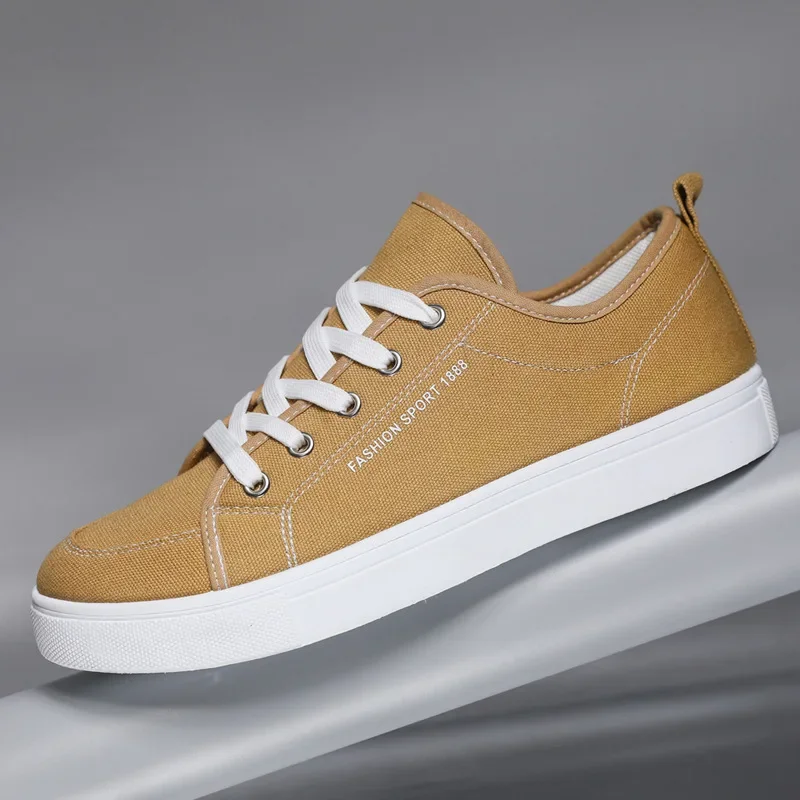 Fashion Men's Canvas Shoes Summer Comfortable Breathable Flat Vulcanized Shoes Designer Men Casual Non-slip Skateboard Shoes New