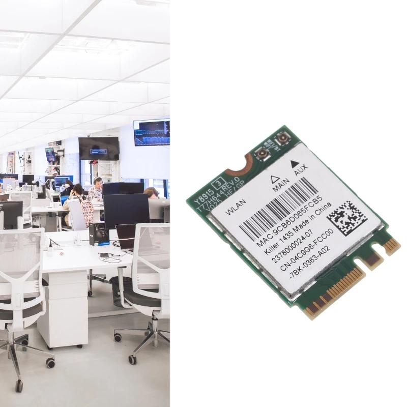 고속 무선 어댑터 WiFi 카드 킬러 1435 노트북 용 WiFi 네트워크 카드 NGFF 슬롯, 867Mbps 속도, 이중 주파수