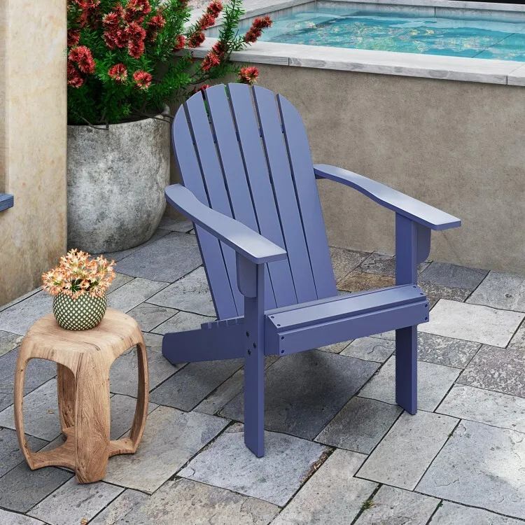 

Adirondack Outdoor Patio Lounge Chair Acacia Wood Poolside Chair W/Inclined Seat