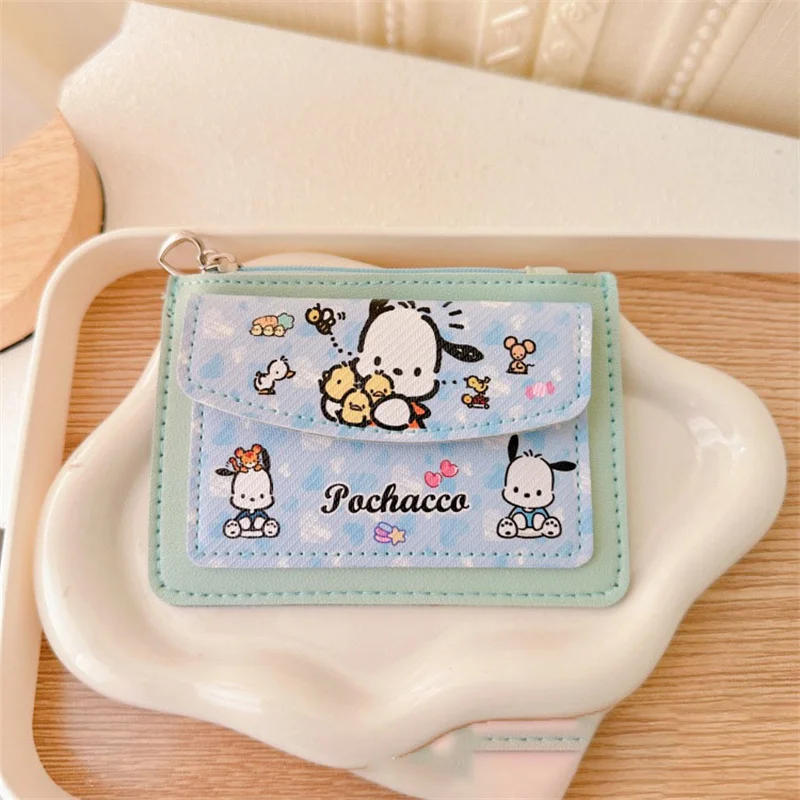 New Cartoon Anime Sanrio Hello Kitty Kuromi Multifunctional Card Holder Coin Purse Kawaii Cinnamoroll Student Wallet As A Gift