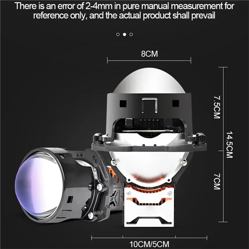 Auto Accessories Light Retrofit 2 Pcs 3 Inch TIR Prism Bi LED Projector Lens Headlight Kit 130W 6000K Universal Fit
