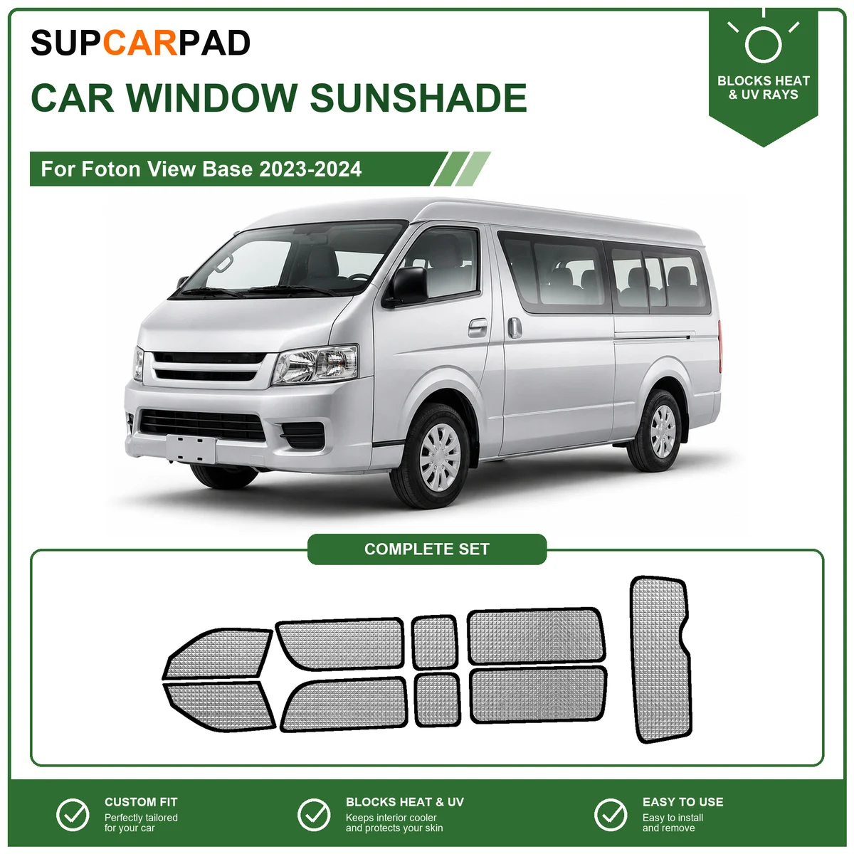 For Foton View Base 2023-2024 Full Set Car Window Sunshades UV Block Privacy Heat Insulated Foldable Car Curtain