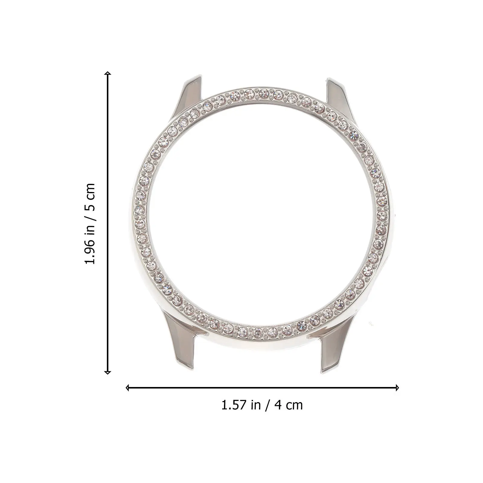 1Pcs Diamond-Studded Watch Protective Case Silver Lightweight Cover Easy Install Scratch Protection Compatible for Watch Active