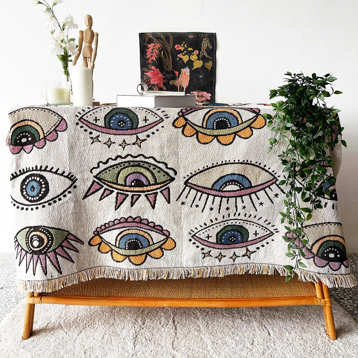 Yaapeet Evil Eye Beach Blanket Fashion Towel Camping Mat Picnic Rug Demon Eye Home sofa Throw Blanket Camp Tent Outdoor Deco