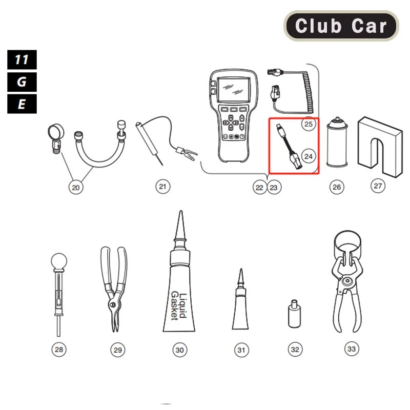 Programadores portátiles para carros de golf, Cable adaptador de 4 pines para programadores portátiles de las series Curtis 1311 y 1313 OEM # 102251501