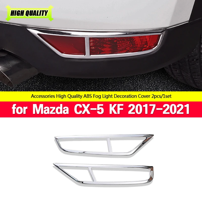 

ABS Chrome Rear Trunk Fog Light Lamp Eyelid Eyebrow Strip Frame Stickers Cover Trim For Mazda CX-5 CX5 KF 2017-2021 Accessories