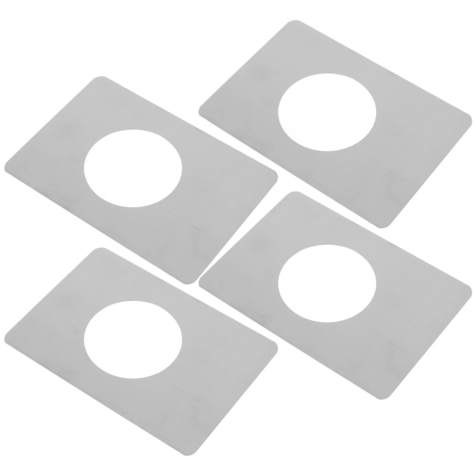 

4pcs Door Knob Fixing Plate Stainless Steel Door Repair Kit For Wood Doors Scratch Coverage Lock Stabilizer Hole Filler Plate