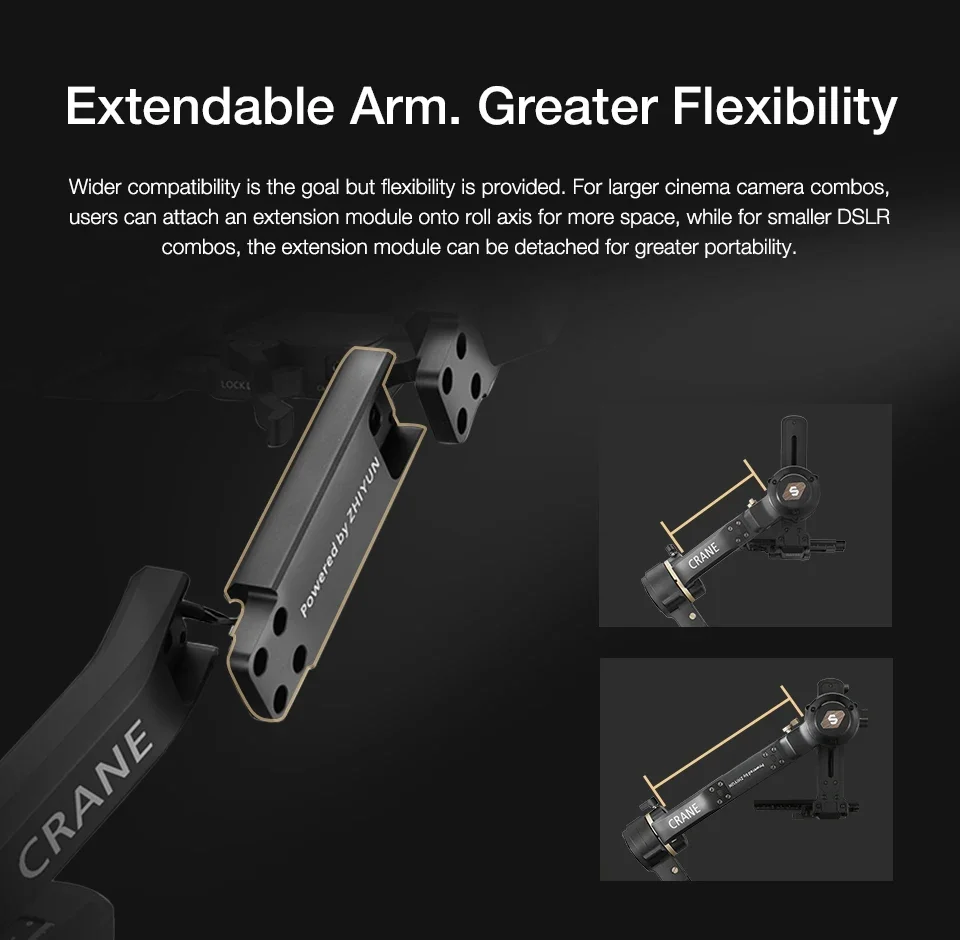 جديد Zhiyun CRANE 3S 3-محور يده مثبت كاميرا Gimbal دعم 6.5 كجم DSLR كاميرا فيديو كاميرات الفيديو لنيكون كانون