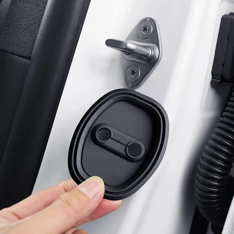 For Toyota Land Cruiser Prado RAV4 Corolla Camry Highlander Silicone Black Car Door Lock Cover Trim Interior Car Accessories