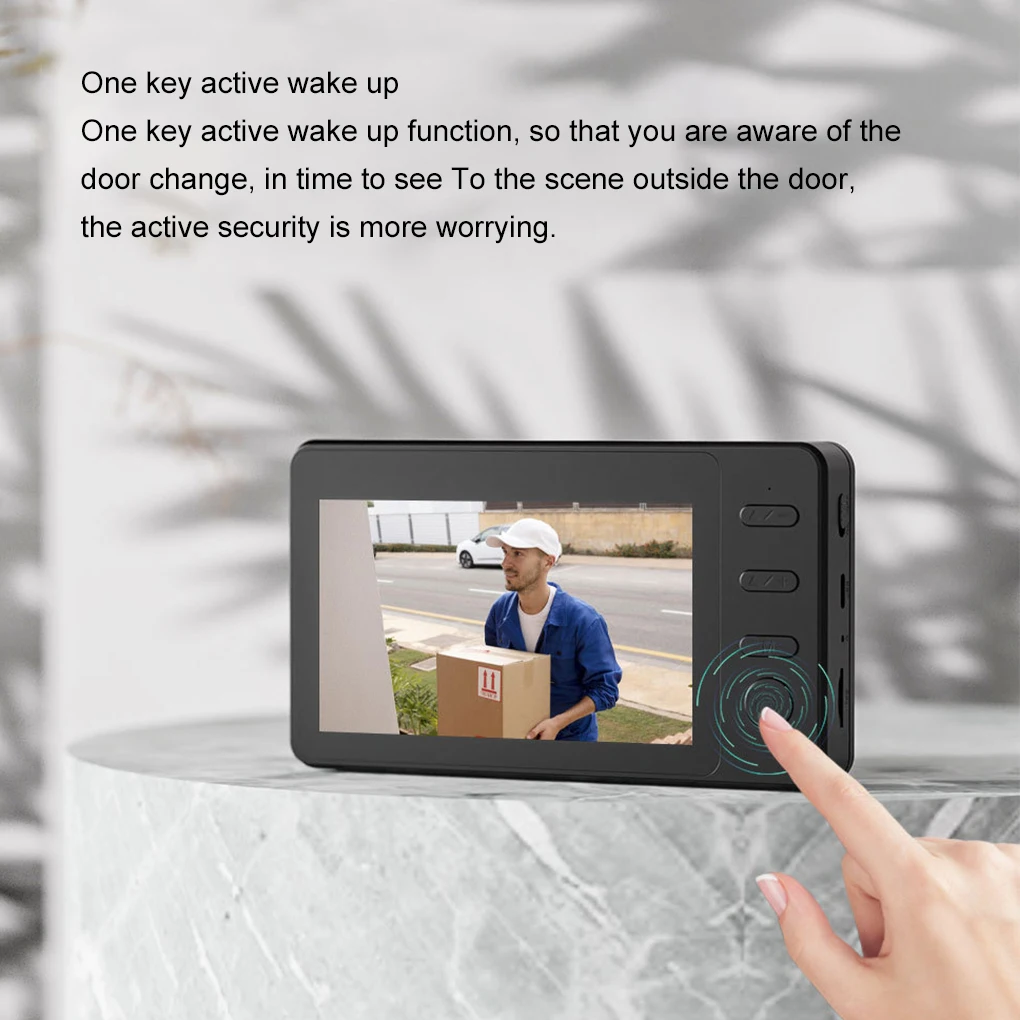 4.3" Wireless Video Doorbell Night Vision Video Intercom System Wireless Video Doorbell Camera with Monitor 160 ° Viewing Angle