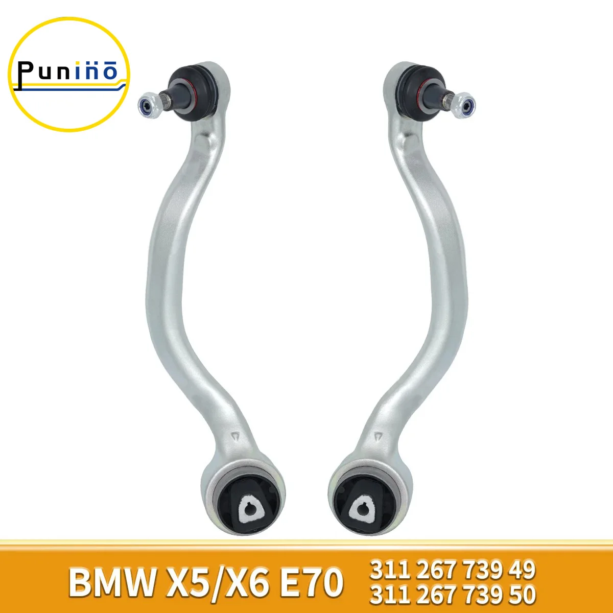 

Punino 2pcs Front Lower Control Arms Kit Set for BMW X5 X6 Series E70 XDrive 2006 2007 2008 2009 2010 2011 2012 2013 2014