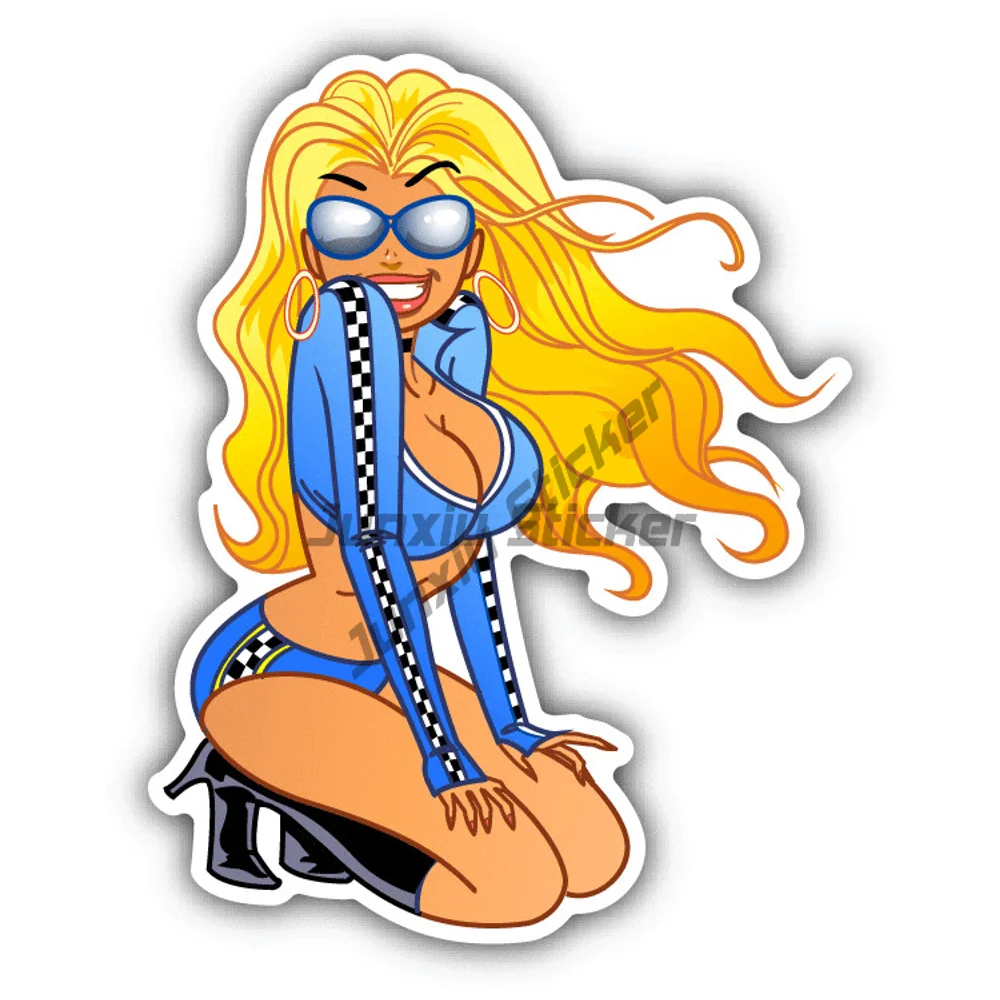 

Girl Fan Blonde Auto Racing Sexy Sticker For Car Bumper Decal Cover Scratches Accessories Custom Decals Car Decoration Girl Pvc