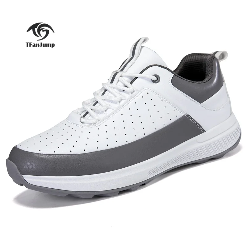 أحذية رياضية جولف للرجال من TFanJump - موضة خارجية كاجوال ووسادة مريحة، أحذية راقية لدورات الجولف مقاس 40-47