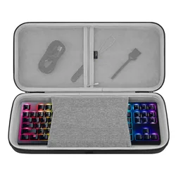 Geekria TKL Keyboard Case with Wrist Rest Support Bag for 87 Key Gaming Keyboards, Compatible with AULA F87, Huntsman V2 TKL