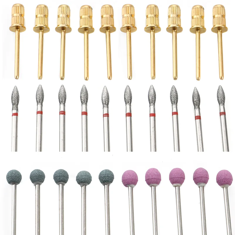 

7/10pcs Diamond Milling Cutter For Manicure Nail Drill Bits Set Accessory Pedicure Eletric Gringding Head Gel Remover Tools