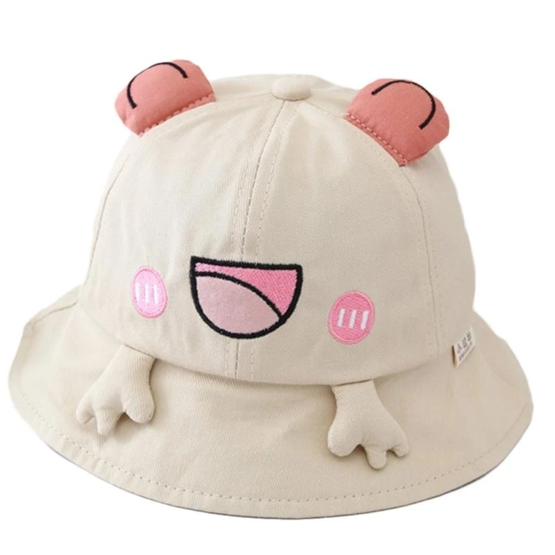 قبعة R1WE للأطفال الصغار للجنسين من أجل الشمس، قبعات دلو الضفدع الجميلة للحماية من Sunli