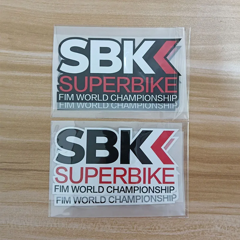2 Pair SBK Racing Sticker Superbike Championship Logo Vinyl Pegatinas Reflective Decals For Motorcycle Helmet Laptop Skateboard