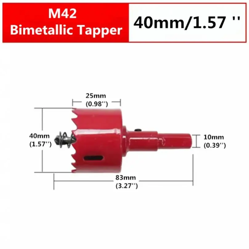 M42 Bimetal Drill Bit 40mm Hole Saw Woodworking Tool Cutting Metal Plastic Iron Plate Tool Stainless Steel DIY Drill Bit