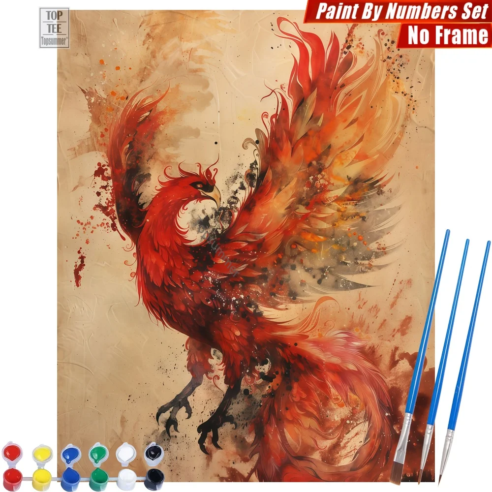

Набор для рисования по номерам «Пылающий Феникс» - Текстурная картина с изображением восходящих пламён, декор для дома, подарок на День святого Валентина для мужа