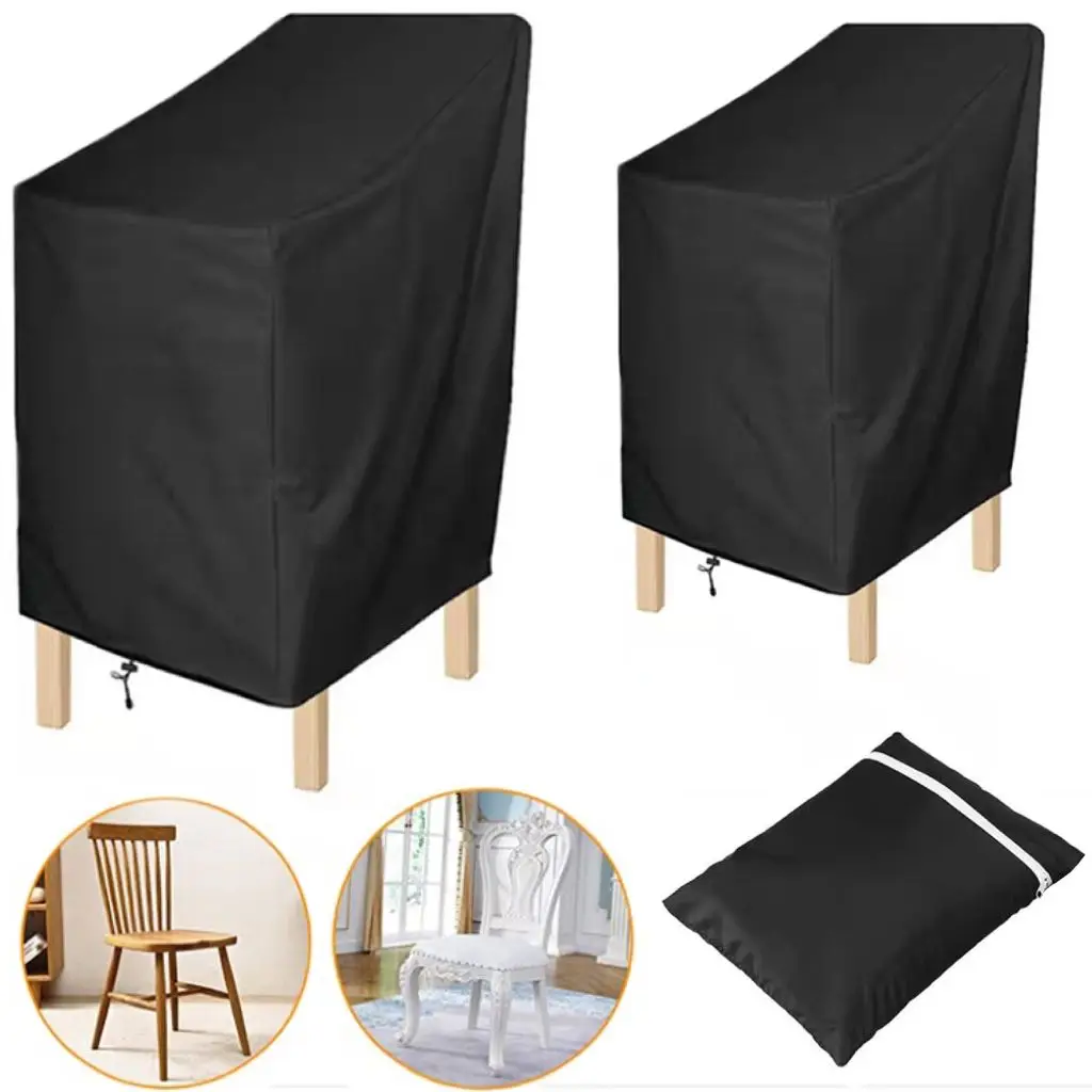 

Stacked Chair Dust Cover Storage Cover Outdoor Waterproof Patio Garden Furniture Protector Furniture Dustproof Chair Organizer