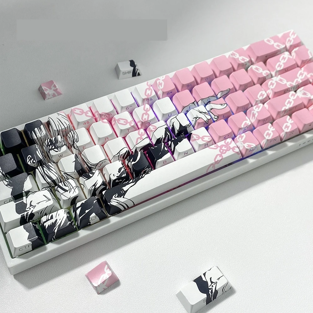 Anime Theme Keycaps Dye Sublimation Pbt Full Size Layout Rgb Character Transparency Origial Height Adaptation Mchose ACE68 Gift