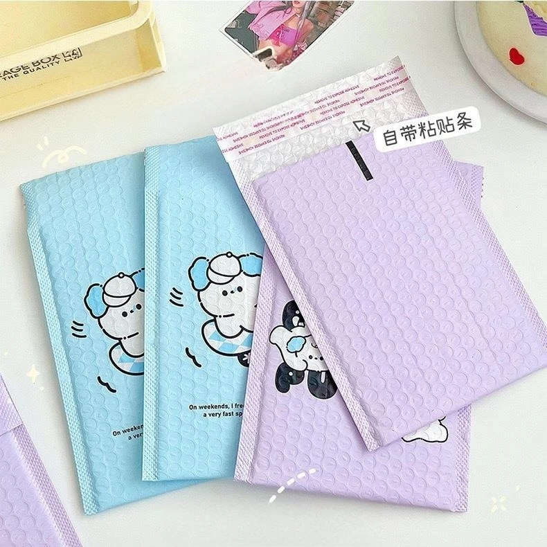 20pcs Cute Puppy Bubble Bag Cartoon Packing Courier Bag Shockproof Film Bubble Envelope Protective Pouches