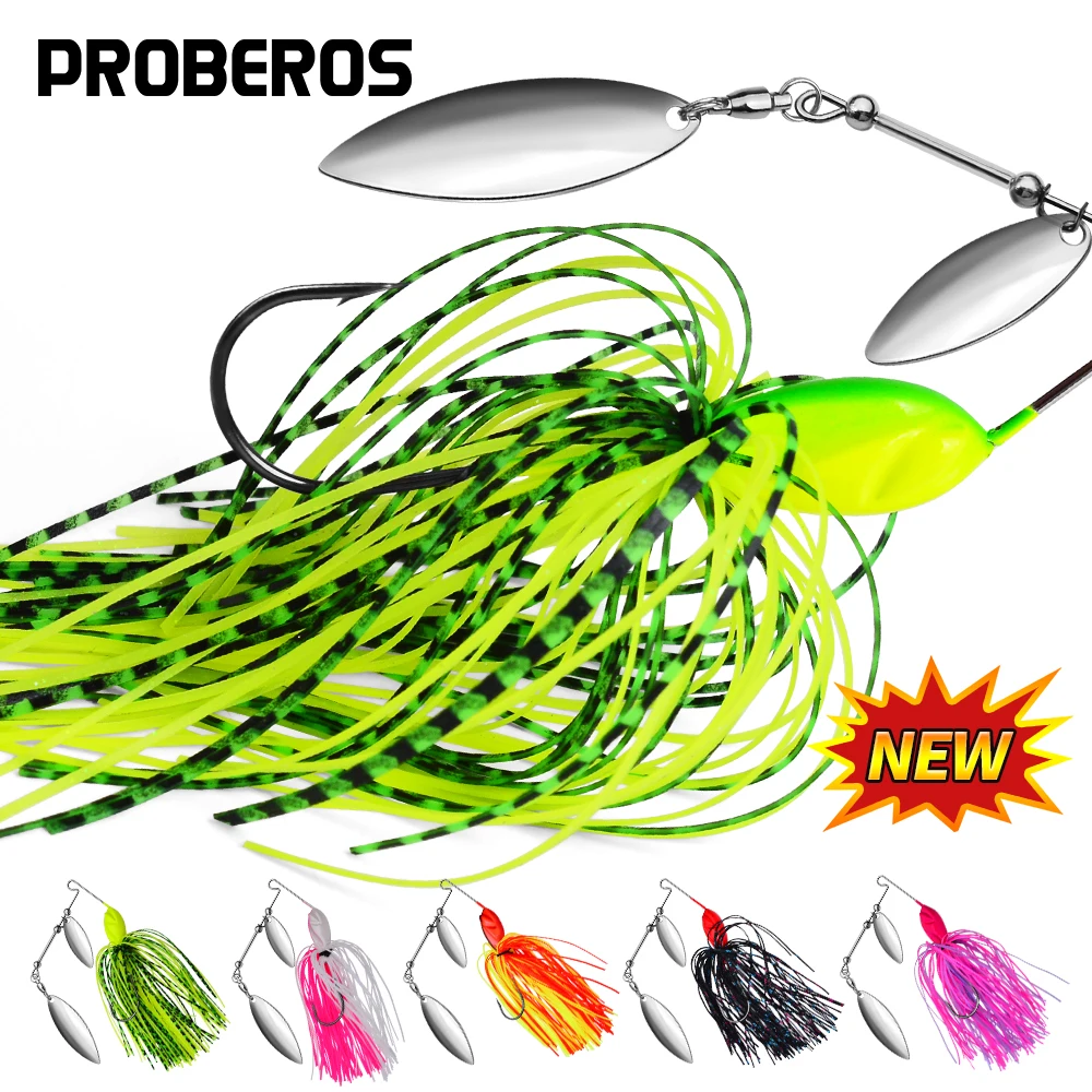 PROBEROS 1pc/5pcs Rotating Fishing Lures Squid Artificial Bait Bearded Saltwater Trolling Sequins Baits Fishing Spoon Lure
