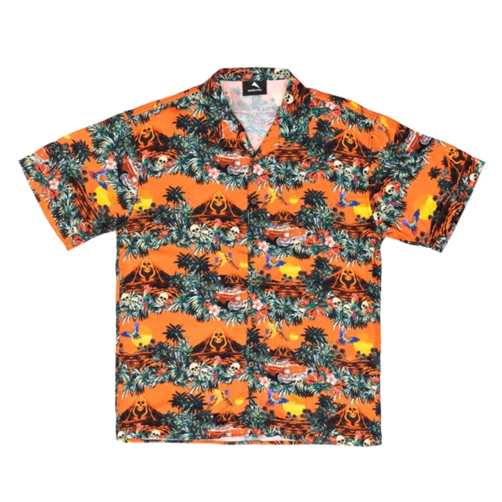 

2025 3d Retro Skullmen's Shirt Street Hip Pop Fashion Short Sleeved Shirt For Men Oversized Hawaiian Shirt Men Clothing