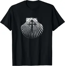 The Pilgrim Shell Camino De Santiago Cross T-Shirt Short Sleeve Casual Cotton Men Shirts