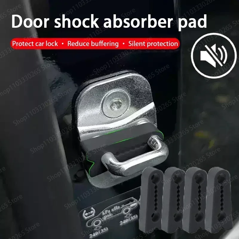 

2/4 шт. защитная накладка для дверного замка автомобиля, подушка для дверного амортизатора, универсальная защитная крышка с пряжкой дверного замка
