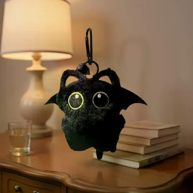 พวงกุญแจแมวดำขนปุย, ตุ๊กตาแมวตัวเล็กนุ่มนิ่ม, จี้ตกแต่งกระเป๋าเป้, ของขวัญวันเกิดน่ารักสำหรับเด็กชายและเด็กหญิง