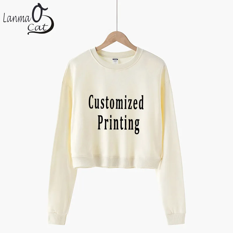 

Custom Printing Autumn Winter Thicken Sweatshirts Top Women Funny Casual Hoodies Casual Sweatshirts Female O Neck Hoodies