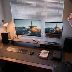 Solid Wood Monitor Stand Desktop Computer Storage Shelf Minimalist and Modern Stable Walnut Monitor Increase in Height Rack