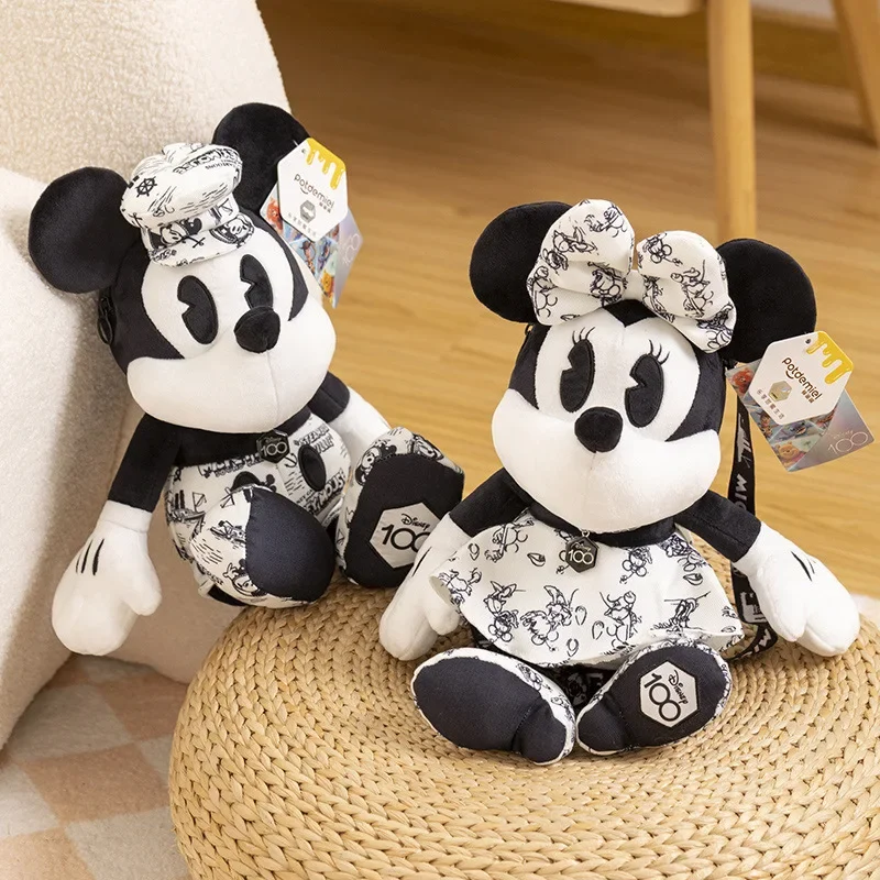 36cm Disney Mickey Mouse Minnie 100th Anniversary Series Plush Toy Doll Children Toy Birthday Christmas Gift High quality