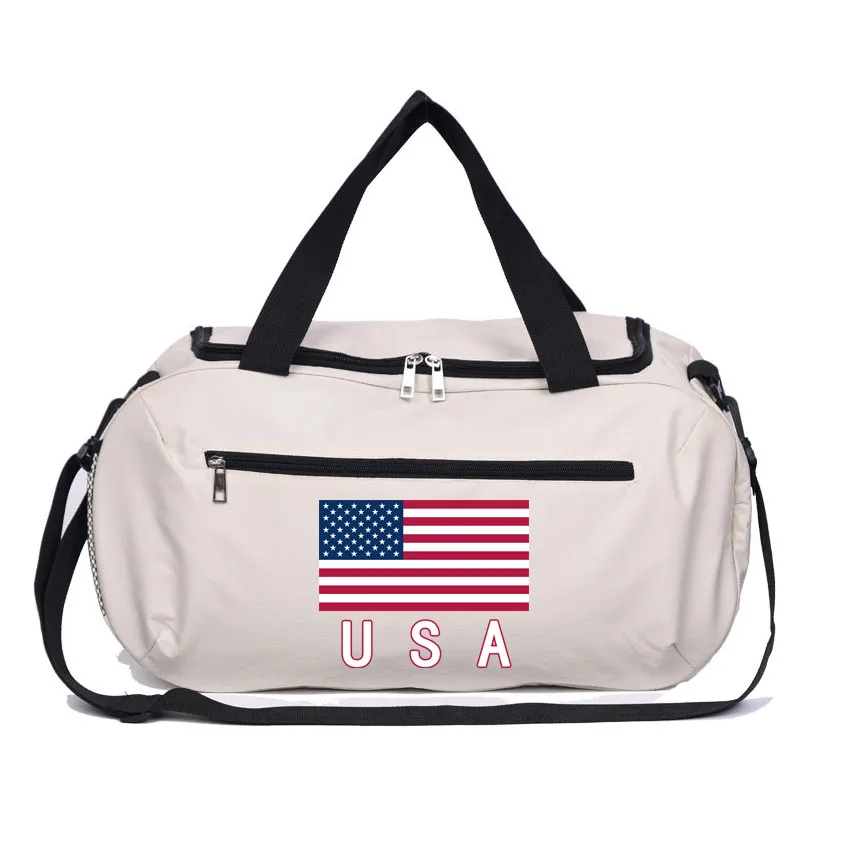 

Сумка для спортзала, сумки для фитнеса, влажная и сухая тренировка, мужская обувь для йоги, дорожные сумки на плечо, многофункциональная сумка, сумка с принтом флага США
