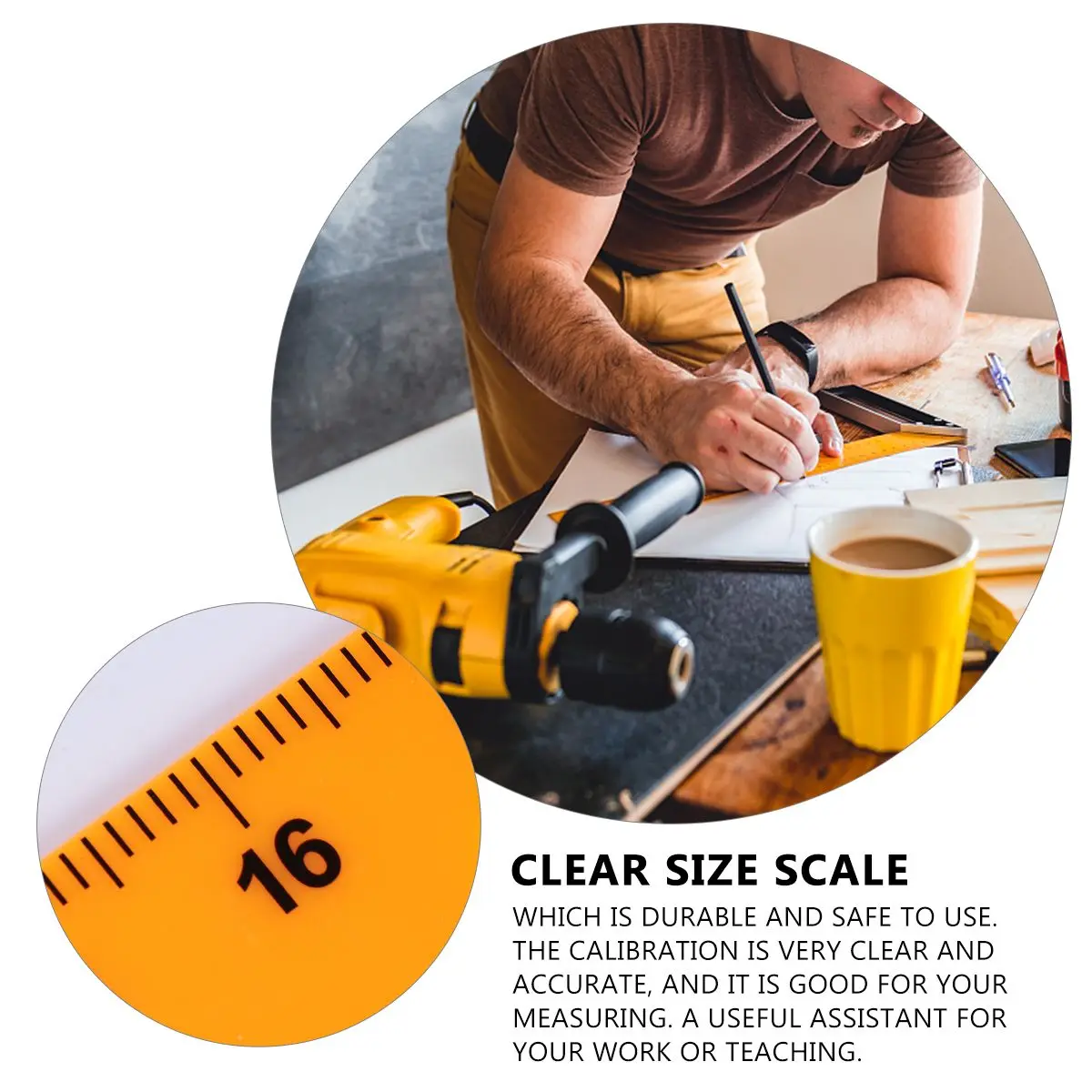 s Yellow Ruler H le for Ruler Math Teaching Measuring Tool Length Measuring Tool Accurate Calibration Quality