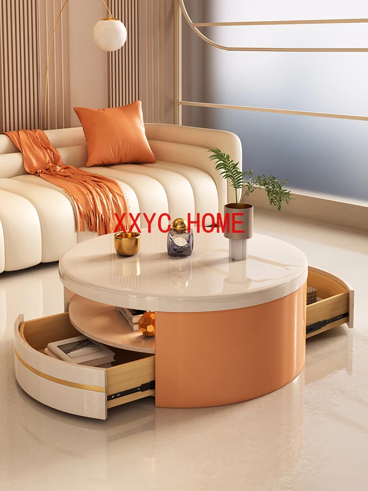 Living Room Tea Table Household Personalized Simple Designer Creative Cream Tea Table round