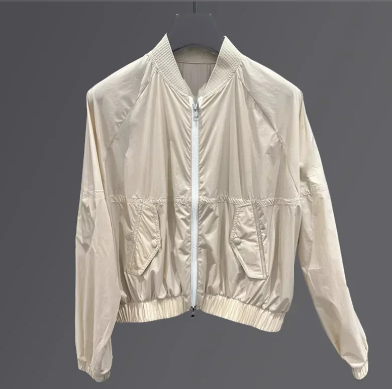 Jaqueta casual com capuz multifuncional para mulheres, vestuário de golfe, zíper, proteção UV, proteção solar, top, novo, 2024