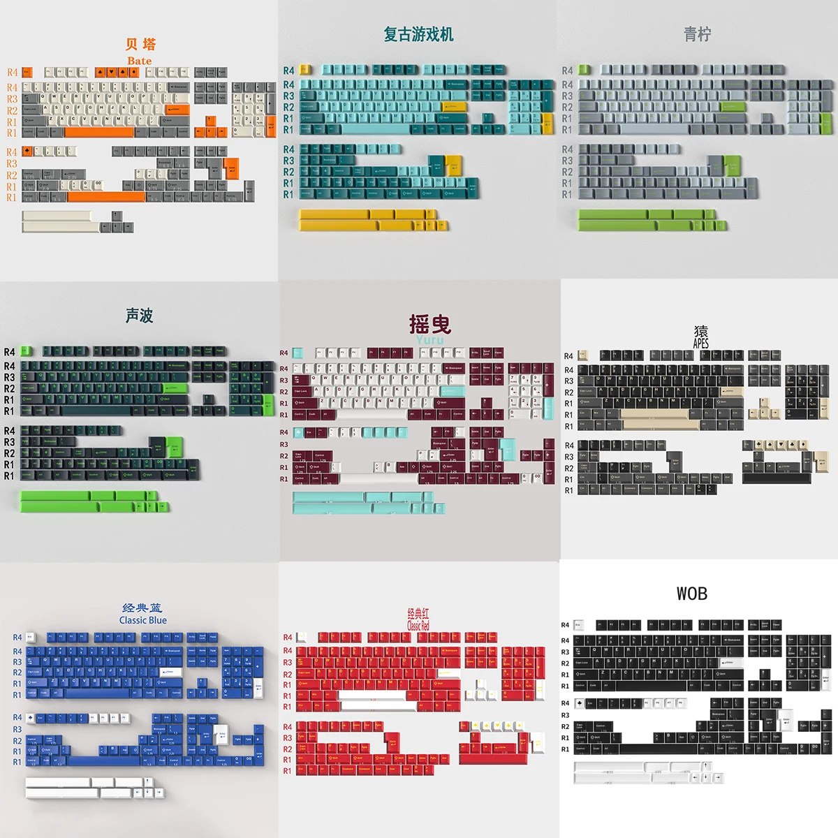 

GMK Clone WOB Keycaps Doubleshot Keycaps Cherry profile ABS Keycaps for MX Mechanicla Keybord 64/87/96