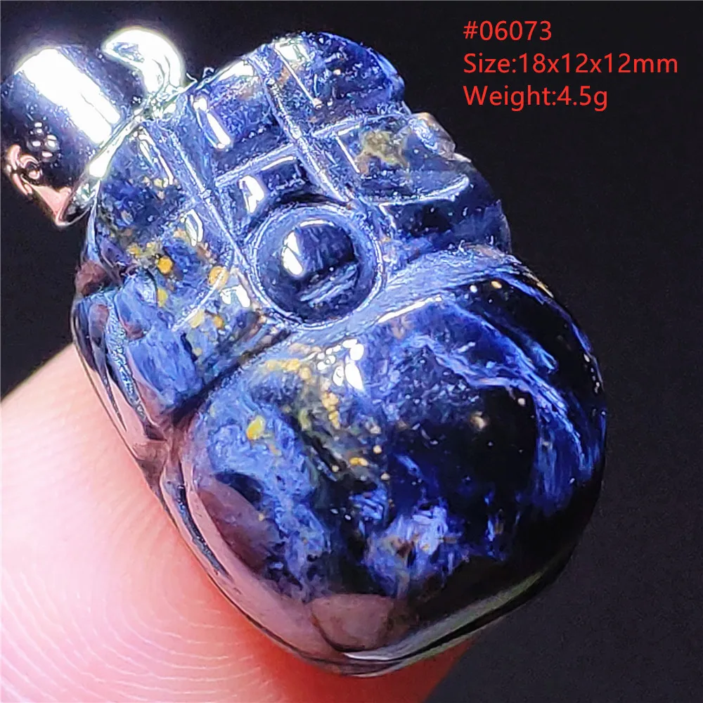 

Genuine Natural Blue Pietersite Chatoyant Pendant Women Men PI Xiu Carved Namibia Yellow Pietersite Jewelry AAAAAA