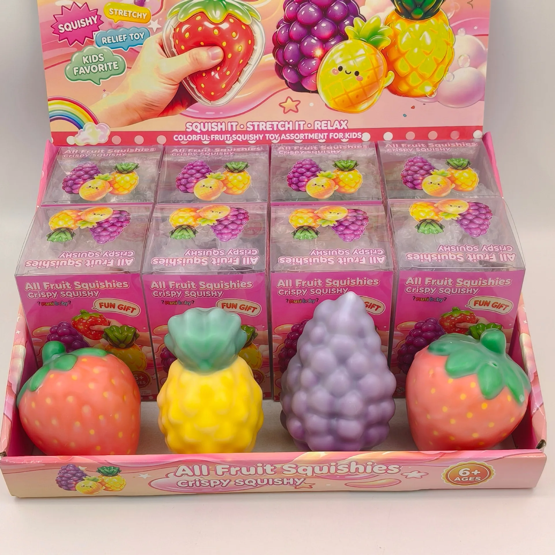 New Crunchy Realistic Fruit Series Squishy Toy, Pineapple Shape Stress Relief Squeeze Fidget Sensory Toy for Kids Adults